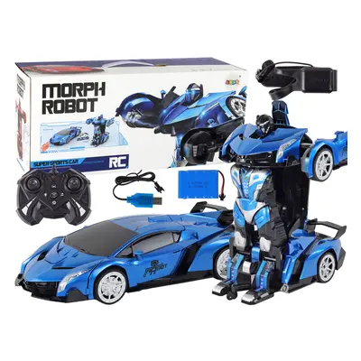 Car Robot Transformers 2 az 1-ben távirányító RC 1:10 kék