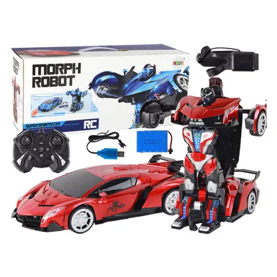 Car Robot Transformers 2 az 1-ben távirányító RC 1:10 piros