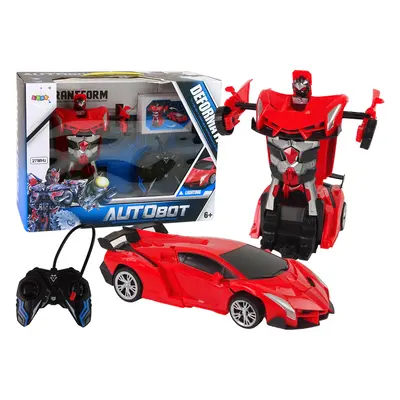 Robot Transformer 2 az 1-ben elektromos játékautó R/C távirányítóval piros színben