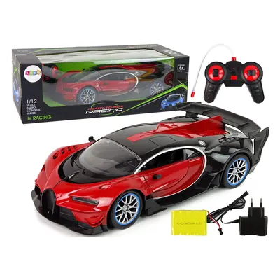 RC autó Bugati Chiron Remote ajtónyitás piros 1:12