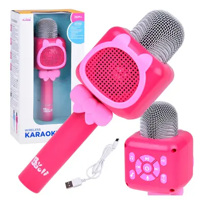 Vezeték nélküli karaoke mikrofon Bluetooth rózsaszínnel