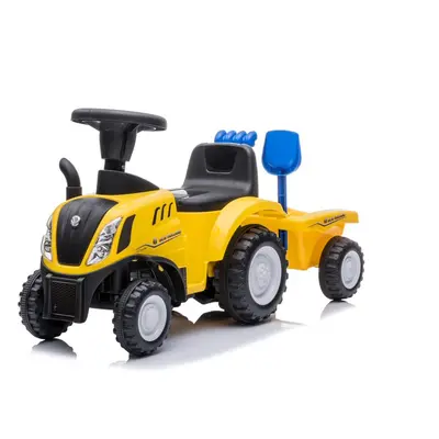 Nyomógombos sétáló traktor New Holland, sárga gyerek medállal