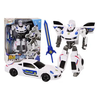 Auto-robot 2in1 Transformation Police Car White