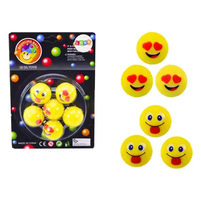 Sárga emoji gumigolyós készlet