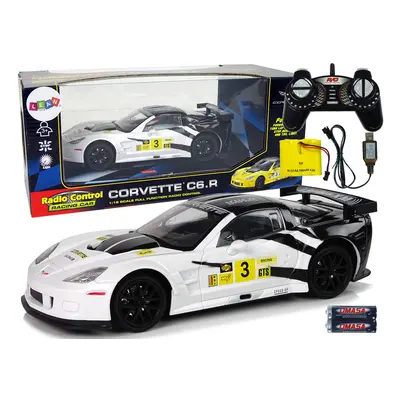 Távirányítós sportautó RC Corvette C6R 1:18 fehér