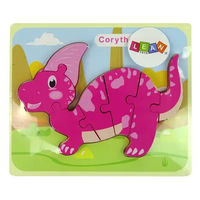 Fából készült puzzle a legkisebb rózsaszín dinoszaurusznak