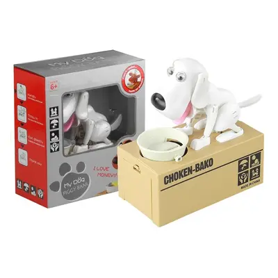 Cashbox Dog Eating Coins Money White