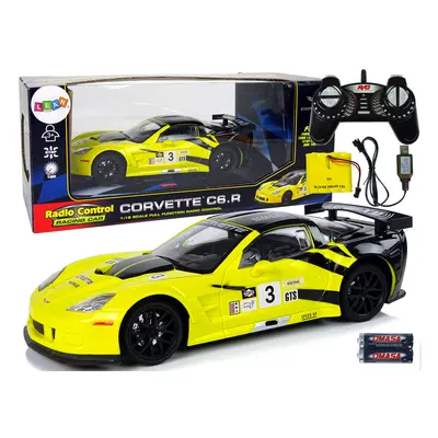 Sports Racing Car R/C 1:18 Corvette C6.R Yellow 2,4 G lámpákkal