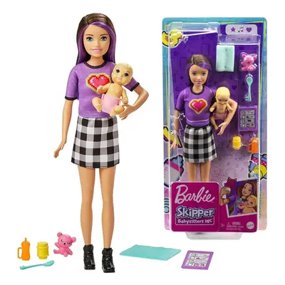 Barbie Skipper bébiszitter baba babával és kiegészítőkkel