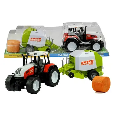 Nagy traktor géppel 3 modell mozgó elemekkel 65 cm