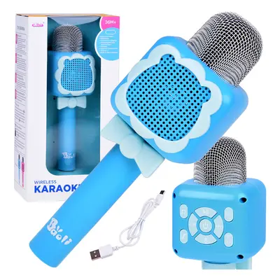 Vezeték nélküli karaoke mikrofon kék Bluetooth funkcióval