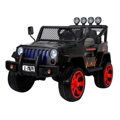 Elektromos kisautó Jeep Raptor 4x4 fekete lánggal