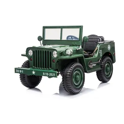 Gyermek elektromos katonai Jeep Willys 4x4 háromüléses zöld