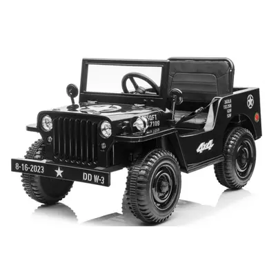 Gyermek elektromos katonai Jeep Willys 4x4 fekete