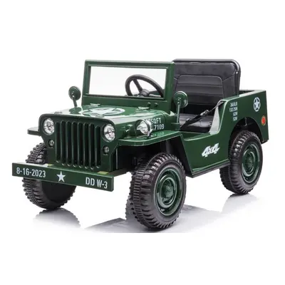 Gyermek elektromos katonai Jeep Willys 4x4 zöld