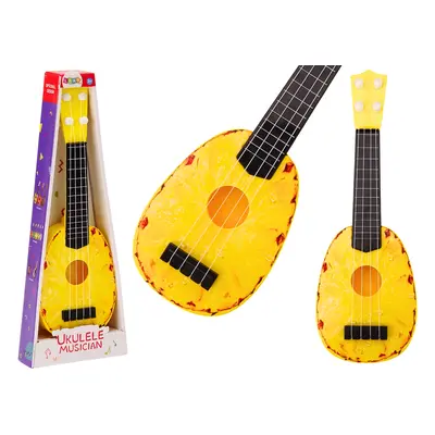 Gyerek ukulele minigitár 4 húros ananász motívum sárga 15″