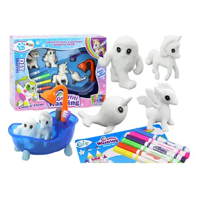 DIY Salon Spa Pet Art Kit figurákkal és jelölőkkel