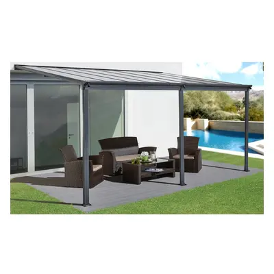 Lanit Plast Alumínium pergola LANITPLAST WALL 43 antracit + clear PC