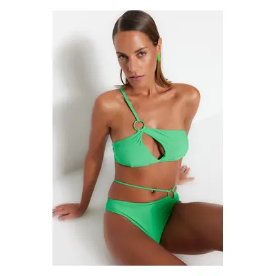 Trendyol Green One Shoulder kivágott / ablak Bikini felső