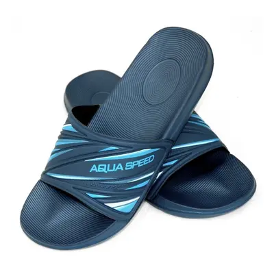 AQUA SPEED férfi úszómedencecipő Idaho Navy kék/kék minta