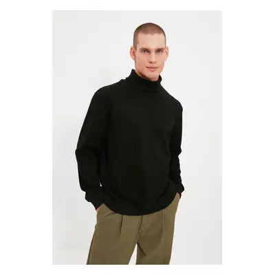 Trendyol Black Regular Cut Turtleneck Sweatshirt