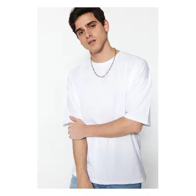 Trendyol White Oversize/Wide Cut Basic 100% pamut póló