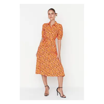 Női ruha Trendyol MultiColored BeltEd Shirt Dress