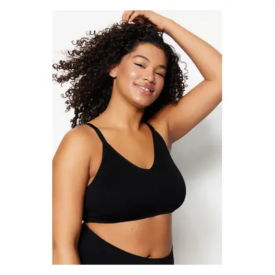 Trendyol Curve Black Cupless Strappy Seamless Bralette Bra