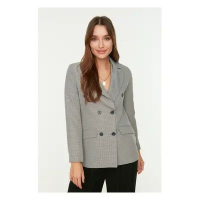 Trendyol Gray Regular Lined Buttoned Woven Blazer Jacket