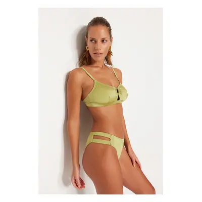 Trendyol Green Cut Out/Windowed Normal Leg Bikini Bottom