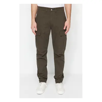 Trendyol Khaki Slim Fit Cargo Gabardine Trousers