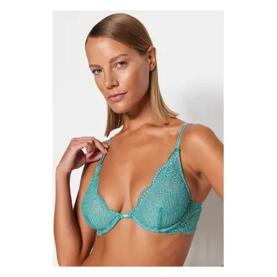 Trendyol Green Lace Detailed Capless Wire Bra Bra