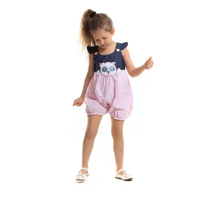 Denokids Sleepy Cat Girl's Woven Jumpsuit