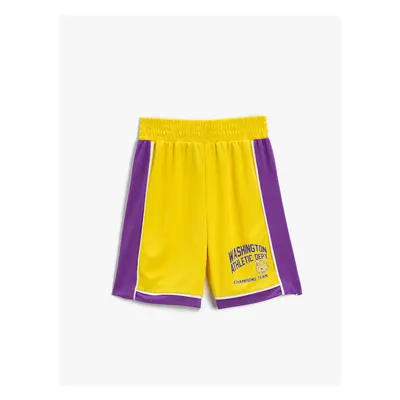 Koton Basketball Shorts Elastic Waist Printed