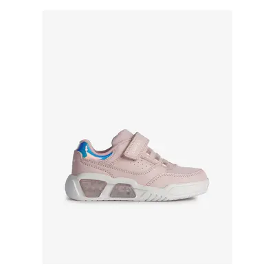 Light Pink Girly Sneakers with Glowing Sole Geox - Girls