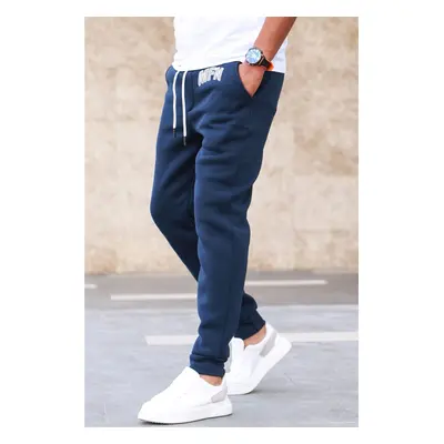 Madmext 3-Threads Navy Blue Men's Tracksuit with Rayon