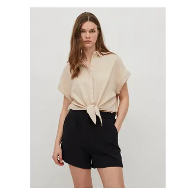 Beige shirt for tying VILA Mandy