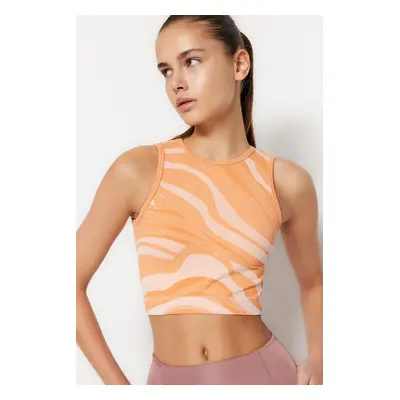 Trendyol Orange Seamless/Seamless Halter Neck Sport Blouse