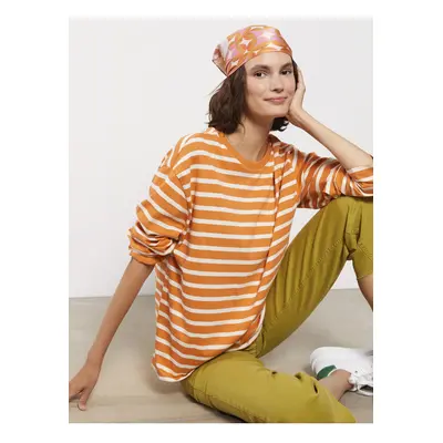 LC Waikiki Crew Neck Striped Long Sleeve Cotton Women's T-Shirt