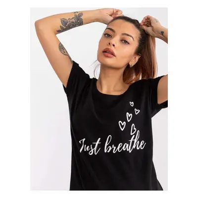 Black T-shirt with padded print Pola MAYFLIES