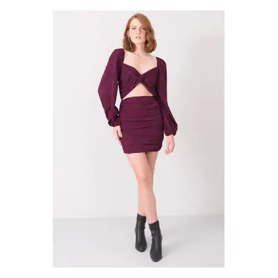 BSL Burgundy mini ruha