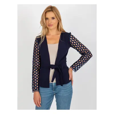 Lady's dark blue jacket with decorative sleeves