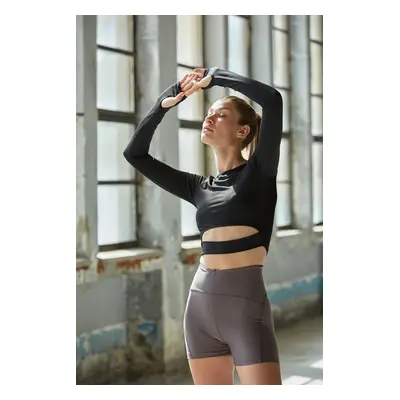 Trendyol Smoked Gathering Knitted Sports Shorts/Short Tights