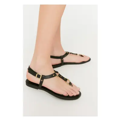 Trendyol Black Buckle Women's Sandals