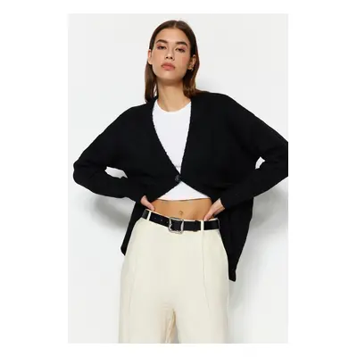 Trendyol Black Basic puha texturált kötöttáru Cardigan