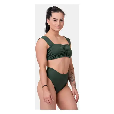 Women's swimsuit Nebbia Miami retro bikini - top dark green