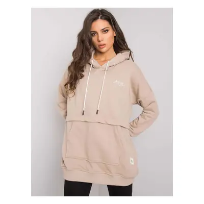 Women's kangaroo hoodie in beige