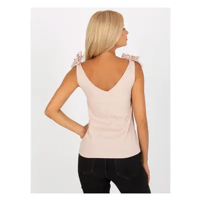 Light beige top RUE PARIS with tie straps