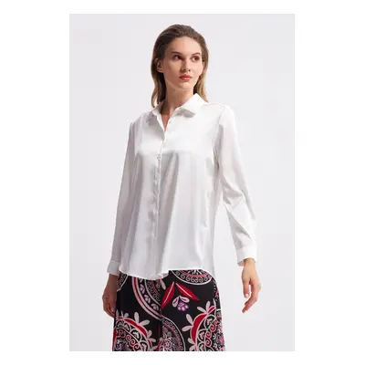 Gusto Satin Shirt - White