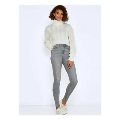 Világosszürke Skinny Fit Jeans Noisy May Callie - Nők